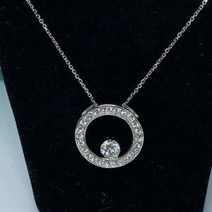 Sterling silver/CZ circle necklace